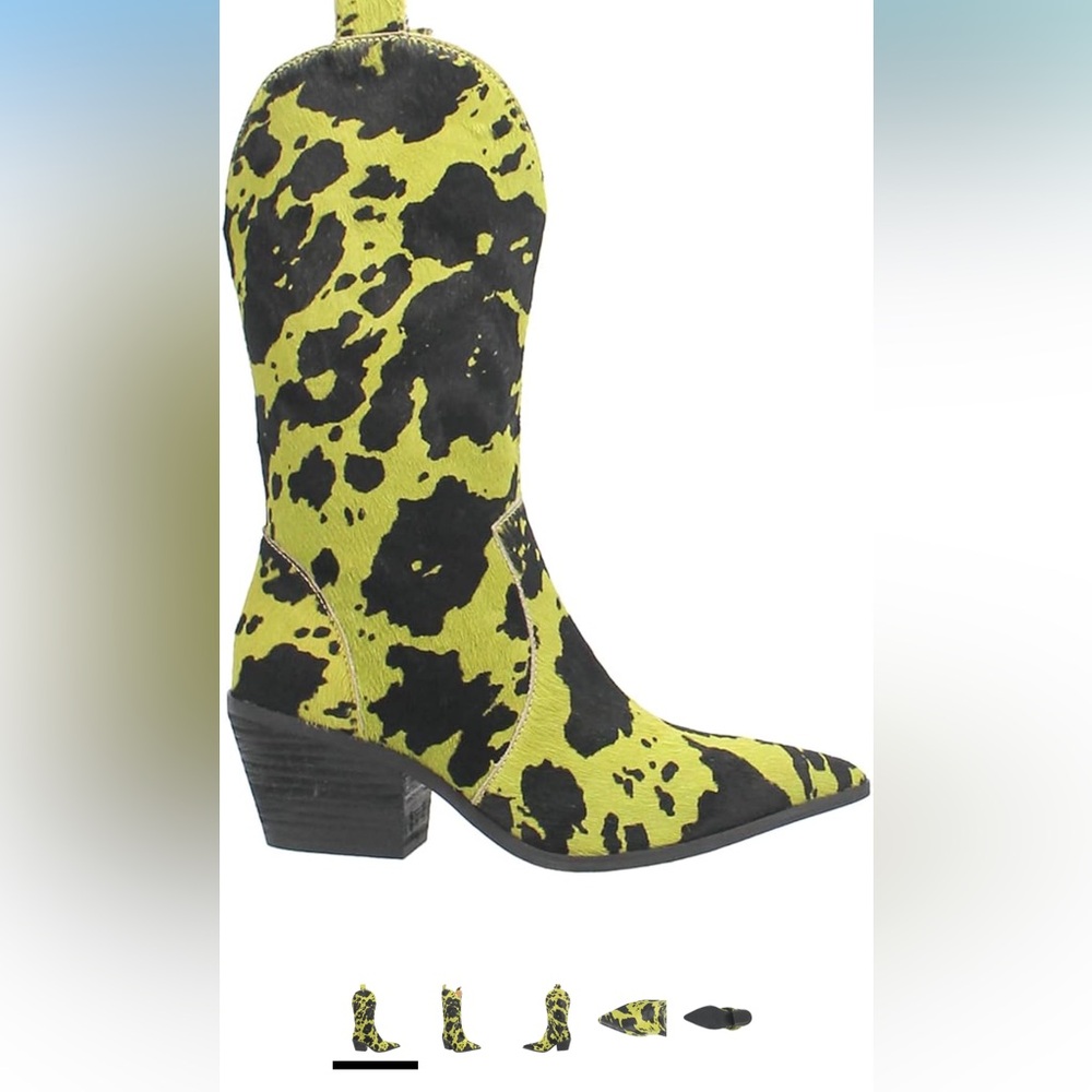 Green Dingo Cow print cowboy boots